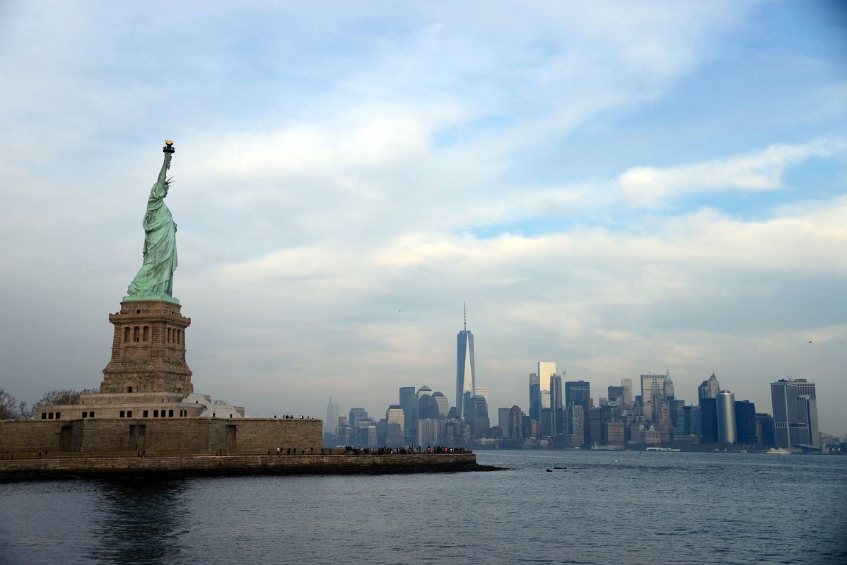 04-07 About To Dock At Liberty Island With Statue Of Liberty And The Financial District Beyond